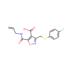 C=CCNC(=O)c1onc(CSc2ccc(F)cc2)c1C(=O)O ZINC000008691336