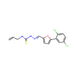 C=CCNC(=S)N/N=C/c1ccc(-c2cc(Cl)ccc2Cl)o1 ZINC000001946282