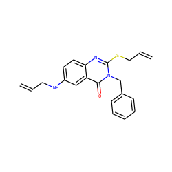 C=CCNc1ccc2nc(SCC=C)n(Cc3ccccc3)c(=O)c2c1 ZINC000049073415