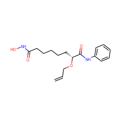 C=CCO[C@H](CCCCCC(=O)NO)C(=O)Nc1ccccc1 ZINC000028956677