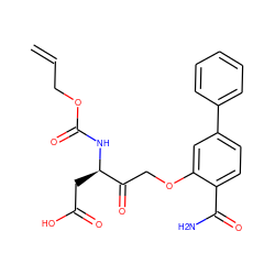 C=CCOC(=O)N[C@H](CC(=O)O)C(=O)COc1cc(-c2ccccc2)ccc1C(N)=O ZINC000029215162
