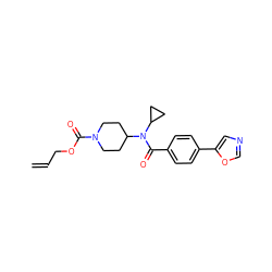 C=CCOC(=O)N1CCC(N(C(=O)c2ccc(-c3cnco3)cc2)C2CC2)CC1 ZINC000223645013