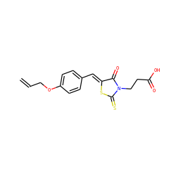 C=CCOc1ccc(/C=C2\SC(=S)N(CCC(=O)O)C2=O)cc1 ZINC000001835894