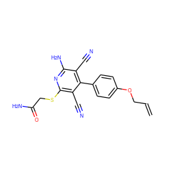 C=CCOc1ccc(-c2c(C#N)c(N)nc(SCC(N)=O)c2C#N)cc1 ZINC000202691414