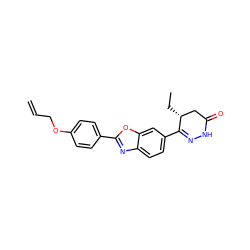 C=CCOc1ccc(-c2nc3ccc(C4=NNC(=O)C[C@H]4CC)cc3o2)cc1 ZINC000139402898