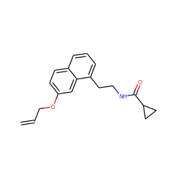 C=CCOc1ccc2cccc(CCNC(=O)C3CC3)c2c1 ZINC000013781762