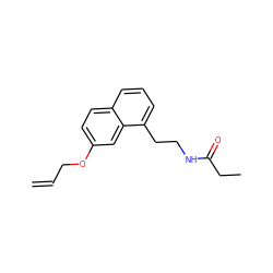 C=CCOc1ccc2cccc(CCNC(=O)CC)c2c1 ZINC000013781770