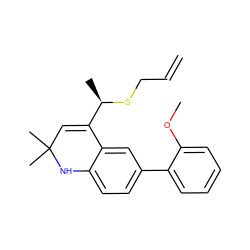 C=CCS[C@H](C)C1=CC(C)(C)Nc2ccc(-c3ccccc3OC)cc21 ZINC000014968722