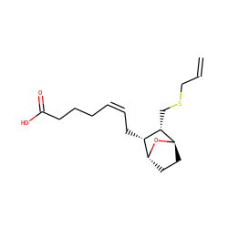 C=CCSC[C@@H]1[C@H]2CC[C@@H](O2)[C@@H]1C/C=C\CCCC(=O)O ZINC000169344875