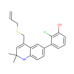 C=CCSCC1=CC(C)(C)Nc2ccc(-c3cccc(O)c3Cl)cc21 ZINC000014968701