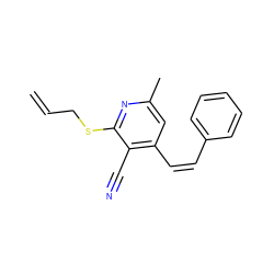 C=CCSc1nc(C)cc(/C=C\c2ccccc2)c1C#N ZINC000012338458