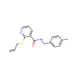 C=CCSc1ncccc1C(=O)NCc1ccc(C)cc1 ZINC000003045930