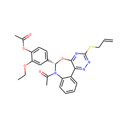 C=CCSc1nnc2c(n1)O[C@@H](c1ccc(OC(C)=O)c(OCC)c1)N(C(C)=O)c1ccccc1-2 ZINC000002113626