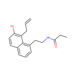 C=CCc1c(O)ccc2cccc(CCNC(=O)CC)c12 ZINC000013781769