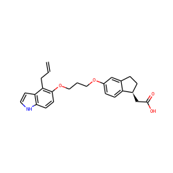 C=CCc1c(OCCCOc2ccc3c(c2)CC[C@H]3CC(=O)O)ccc2[nH]ccc12 ZINC000014977265