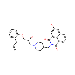 C=CCc1ccccc1OC[C@H](O)CN1CCC(CN2C(=O)c3cccc4cc(O)cc(c34)C2=O)CC1 ZINC000049035360