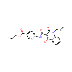 C=CCn1c(=O)c(C(=O)Nc2ccc(C(=O)OCCC)cc2)c(O)c2ccccc21 ZINC000100551162