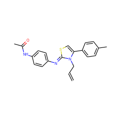 C=CCn1c(-c2ccc(C)cc2)csc1=Nc1ccc(NC(C)=O)cc1 ZINC000377833869