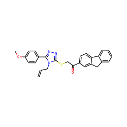 C=CCn1c(SCC(=O)c2ccc3c(c2)Cc2ccccc2-3)nnc1-c1ccc(OC)cc1 ZINC000019855073