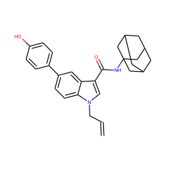 C=CCn1cc(C(=O)NC23CC4CC(CC(C4)C2)C3)c2cc(-c3ccc(O)cc3)ccc21 ZINC000084742416