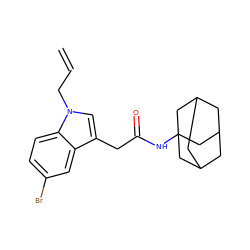 C=CCn1cc(CC(=O)NC23CC4CC(CC(C4)C2)C3)c2cc(Br)ccc21 ZINC000084690887