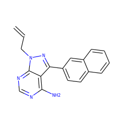 C=CCn1nc(-c2ccc3ccccc3c2)c2c(N)ncnc21 ZINC000064503482