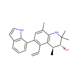 C=Cc1c(-c2cccc3cc[nH]c23)cc(C)c2c1[C@H](C)[C@@H](O)C(C)(C)N2 ZINC000066078326