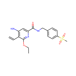 C=Cc1c(N)cc(C(=O)NCc2ccc(S(C)(=O)=O)cc2)nc1OCC ZINC000038145075