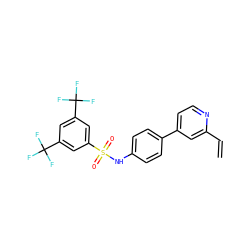 C=Cc1cc(-c2ccc(NS(=O)(=O)c3cc(C(F)(F)F)cc(C(F)(F)F)c3)cc2)ccn1 ZINC000103283636