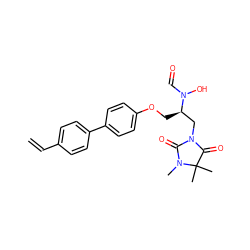 C=Cc1ccc(-c2ccc(OC[C@H](CN3C(=O)N(C)C(C)(C)C3=O)N(O)C=O)cc2)cc1 ZINC000029332197