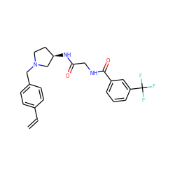 C=Cc1ccc(CN2CC[C@@H](NC(=O)CNC(=O)c3cccc(C(F)(F)F)c3)C2)cc1 ZINC000029125606