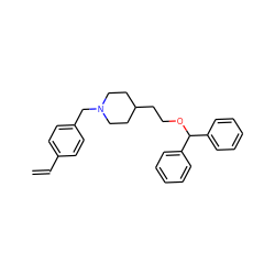 C=Cc1ccc(CN2CCC(CCOC(c3ccccc3)c3ccccc3)CC2)cc1 ZINC000013472267