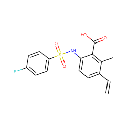 C=Cc1ccc(NS(=O)(=O)c2ccc(F)cc2)c(C(=O)O)c1C ZINC000014965033