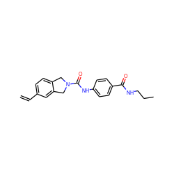 C=Cc1ccc2c(c1)CN(C(=O)Nc1ccc(C(=O)NCCC)cc1)C2 ZINC000166563902