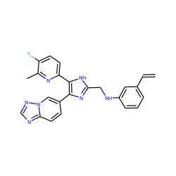 C=Cc1cccc(NCc2nc(-c3ccc4ncnn4c3)c(-c3ccc(F)c(C)n3)[nH]2)c1 ZINC000473155320