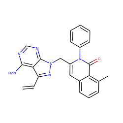 C=Cc1nn(Cc2cc3cccc(C)c3c(=O)n2-c2ccccc2)c2ncnc(N)c12 ZINC000088345978