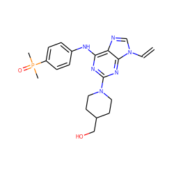 C=Cn1cnc2c(Nc3ccc(P(C)(C)=O)cc3)nc(N3CCC(CO)CC3)nc21 ZINC000084729008