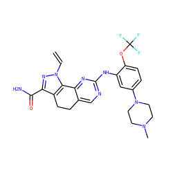 C=Cn1nc(C(N)=O)c2c1-c1nc(Nc3cc(N4CCN(C)CC4)ccc3OC(F)(F)F)ncc1CC2 ZINC000043196883