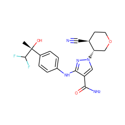 C[C@@](O)(c1ccc(Nc2nn([C@H]3COCC[C@@H]3C#N)cc2C(N)=O)cc1)C(F)F ZINC000204977072