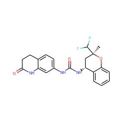 C[C@@]1(C(F)F)C[C@@H](NC(=O)Nc2ccc3c(c2)NC(=O)CC3)c2ccccc2O1 ZINC000143496646