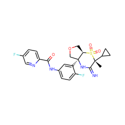 C[C@@]1(C2CC2)C(=N)N[C@@]2(c3cc(NC(=O)c4ccc(F)cn4)ccc3F)COC[C@H]2S1(=O)=O ZINC001772590519