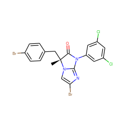 C[C@@]1(Cc2ccc(Br)cc2)C(=O)N(c2cc(Cl)cc(Cl)c2)c2nc(Br)cn21 ZINC000028464354