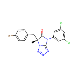 C[C@@]1(Cc2ccc(Br)cc2)C(=O)N(c2cc(Cl)cc(Cl)c2)c2nnnn21 ZINC000013584235