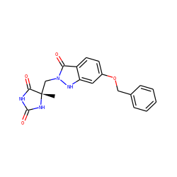 C[C@@]1(Cn2[nH]c3cc(OCc4ccccc4)ccc3c2=O)NC(=O)NC1=O ZINC000035982892