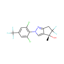 C[C@@]1(O)c2cn(-c3c(Cl)cc(C(F)(F)F)cc3Cl)nc2CC1(F)F ZINC000028572630