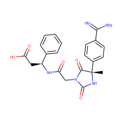 C[C@@]1(c2ccc(C(=N)N)cc2)NC(=O)N(CC(=O)N[C@@H](CC(=O)O)c2ccccc2)C1=O ZINC000003919158