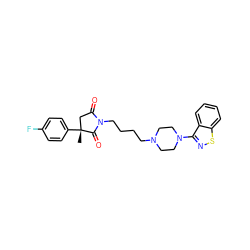 C[C@@]1(c2ccc(F)cc2)CC(=O)N(CCCCN2CCN(c3nsc4ccccc34)CC2)C1=O ZINC000029248364