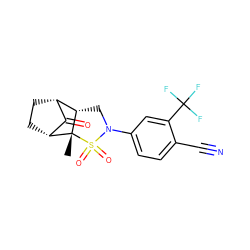 C[C@@]12[C@@H]3CC[C@@H](C3=O)[C@@H]1CN(c1ccc(C#N)c(C(F)(F)F)c1)S2(=O)=O ZINC001772610134