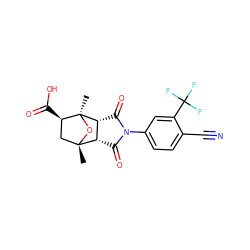 C[C@@]12C[C@@H](C(=O)O)[C@](C)(O1)[C@@H]1C(=O)N(c3ccc(C#N)c(C(F)(F)F)c3)C(=O)[C@@H]12 ZINC000145539042