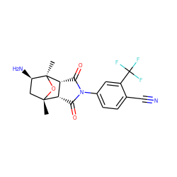 C[C@@]12C[C@@H](N)[C@](C)(O1)[C@@H]1C(=O)N(c3ccc(C#N)c(C(F)(F)F)c3)C(=O)[C@@H]12 ZINC000202829385